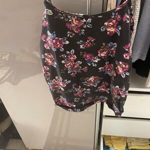 Joe Boxer Black Floral Pencil Skirt